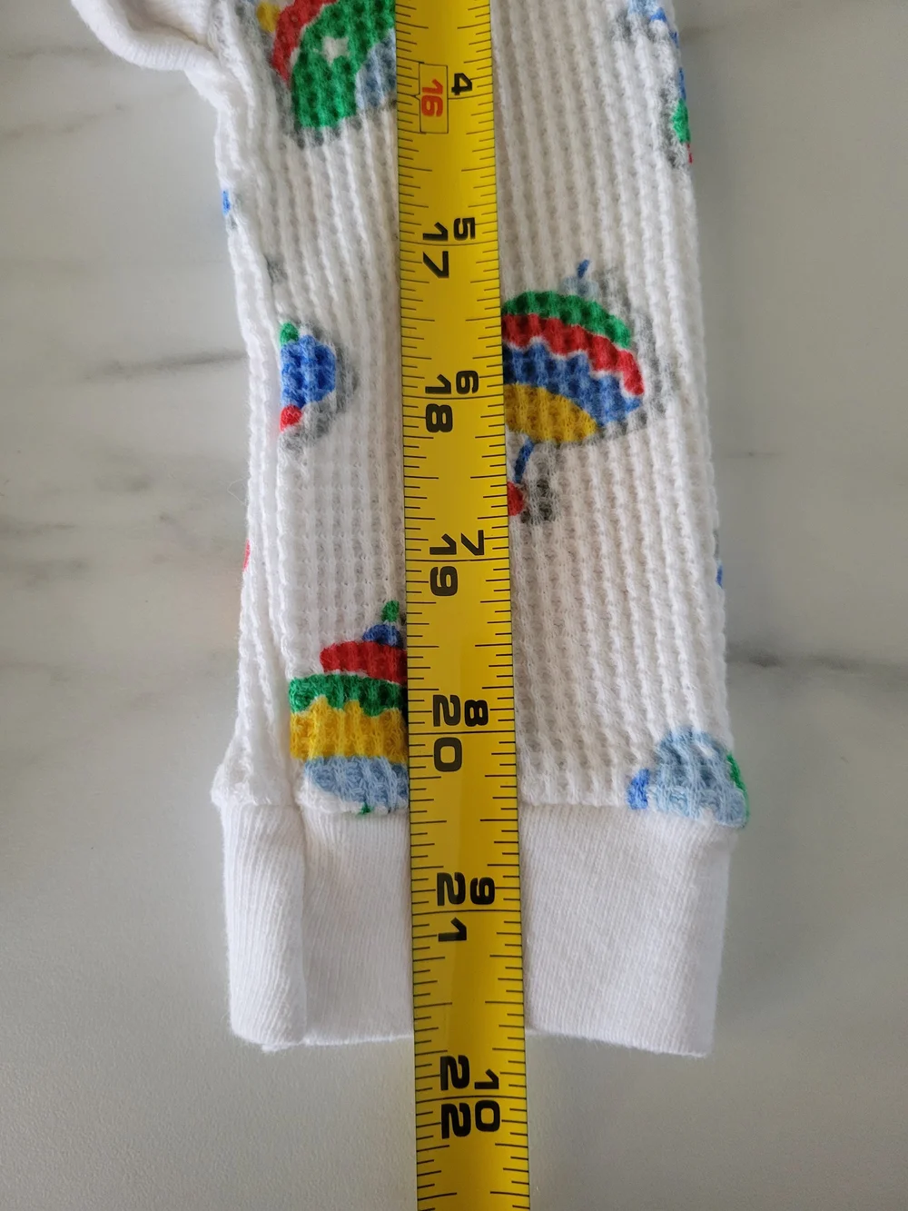 Vintage 90s Carters Waffle Knit Baby Sleeper Primary Spinning Tops NWOT M 3-6M
